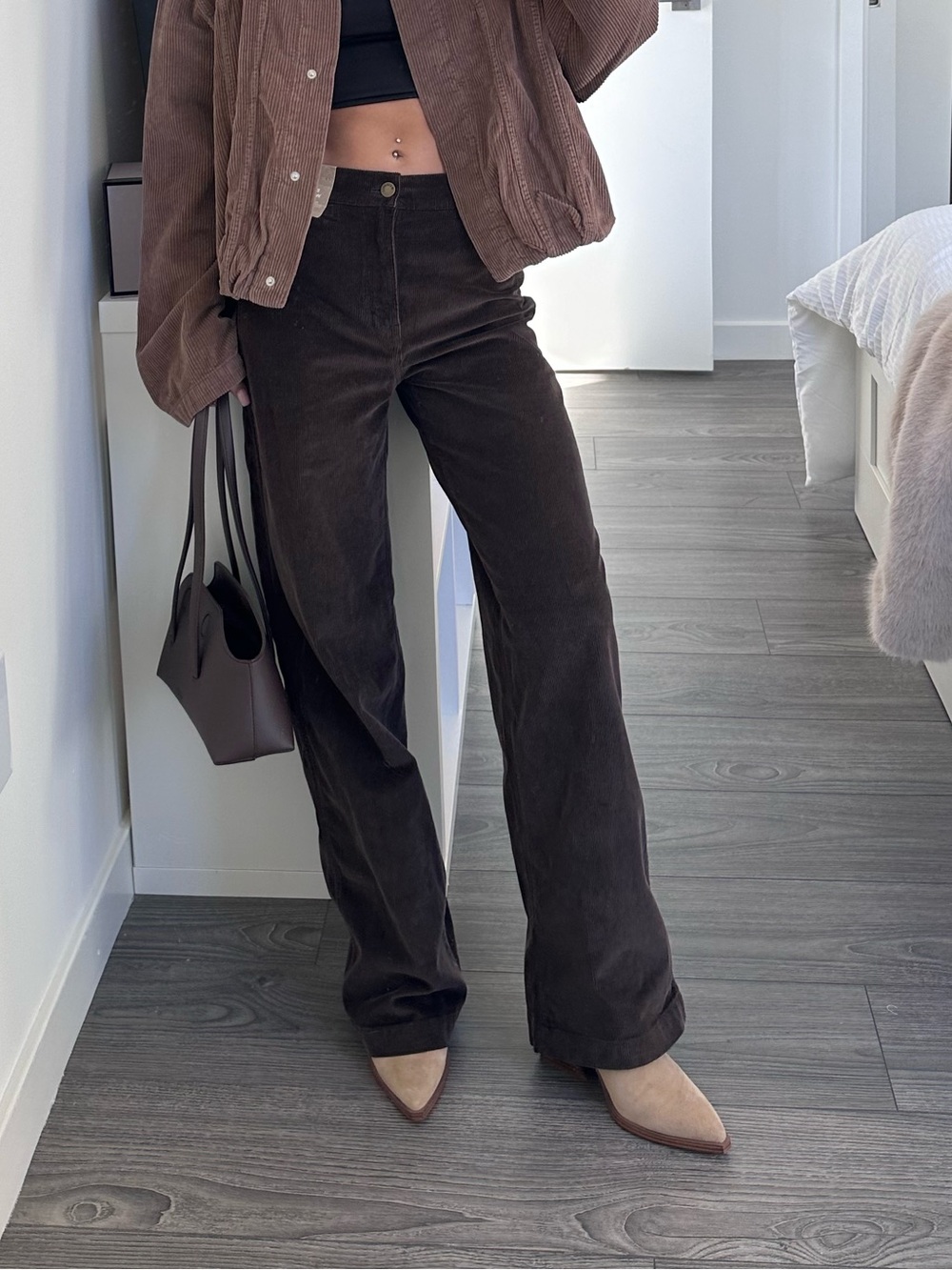 Madewell Dark Brown Corduroy Jacket & Pants Set